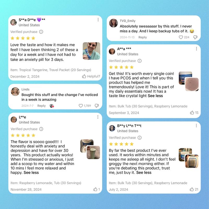 Nello Supercalm 🌿 Calming Drink Mix | With Ashwagandha, Vitamin D3, Magnesium & L-Theanine | Supports Stress Relief, Mood & Sleep | 20 Travel Packets