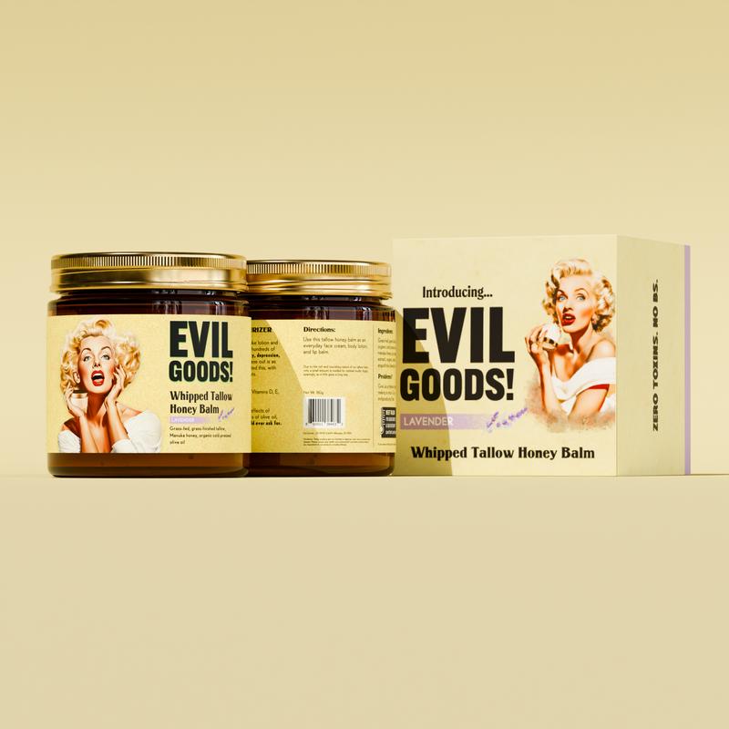 EVIL GOODS Whipped Beef Tallow & Manuka Honey 🐝 Nourishing Face & Body Cream | 100% Natural Hydrating Moisturizer for Soft, Healthy Skin