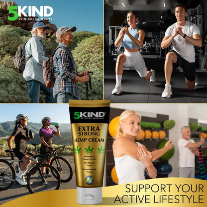 💪 5kind Extra Strong Hemp Cream – Powerful Hemp & Arnica Formula for Muscle, Joint & Back Relief 🌿
