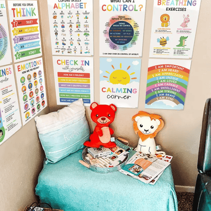 ✨📚12-Calm Poster Set – Teach Emotions & Self-Regulation in Any Classroom or Therapy Space🌈