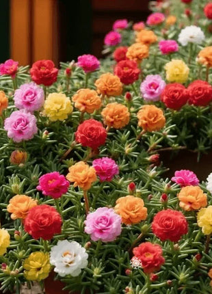 🌸 Double Flowered Moss Rose Seeds – 🌿Perennial Flower Seeds / Large Flowers / Easy to Grow