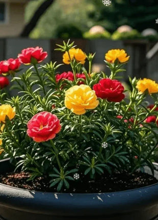 🌸 Double Flowered Moss Rose Seeds – 🌿Perennial Flower Seeds / Large Flowers / Easy to Grow
