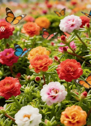 🌸 Double Flowered Moss Rose Seeds – 🌿Perennial Flower Seeds / Large Flowers / Easy to Grow