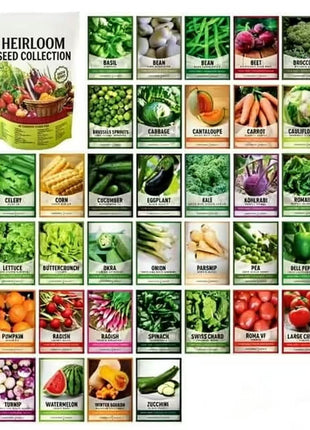 🥦Ultimate Survival Seed Vault (16,000+ Seeds) | 35 Variety Pack🌿|50-Year Shelf Life
