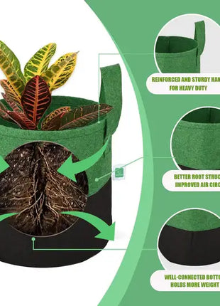 Geo-Grow™ -Geofabric Grow Bags for Planting - 5pcs Combo |🔥Free 100 Vegetable Seeds Mix Variety🔥
