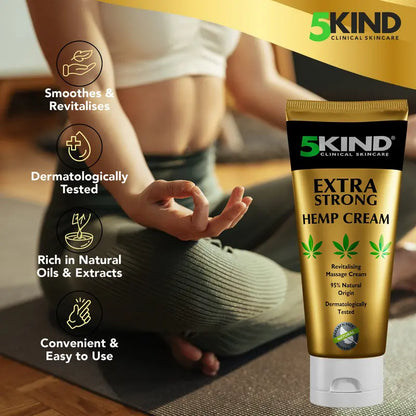 💪 5kind Extra Strong Hemp Cream – Powerful Hemp & Arnica Formula for Muscle, Joint & Back Relief 🌿