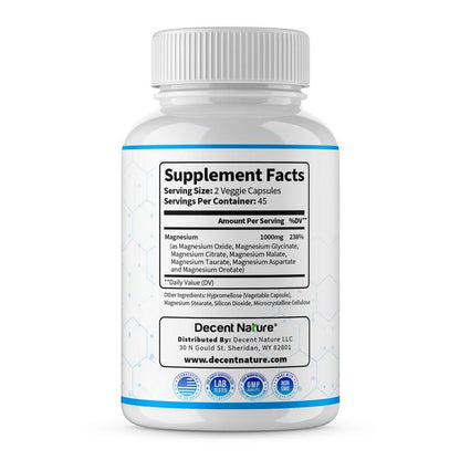 Magnesium Complex 1000mg Made with 7 Elemental Magnesium 90 Capsules