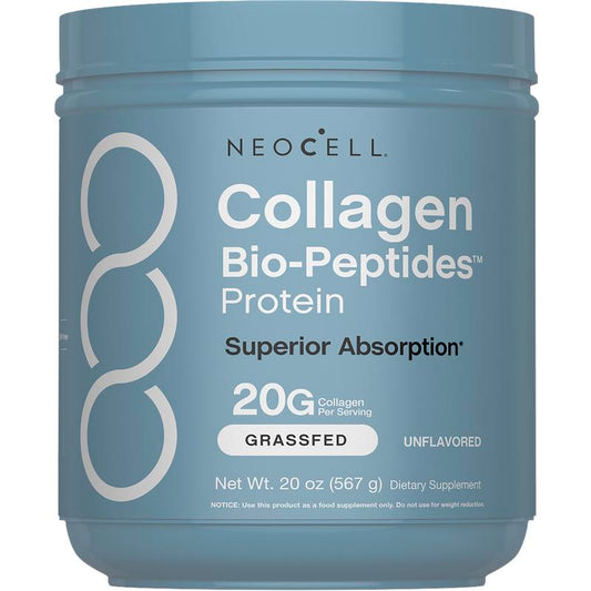 NeoCell Collagen Bio-Peptides Powder 20oz - Grassfed Protein Supplement - Advanced with 18 Essential Amino Acids