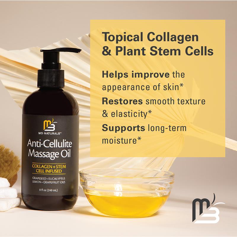 Anti-Cellulite Body Oil 8oz 💧 Firm, Smooth & Hydrate – Collagen-Infused Skincare by M3 Naturals