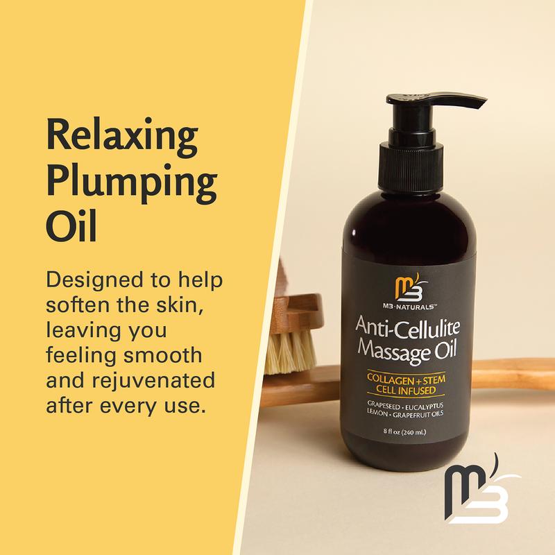 Anti-Cellulite Body Oil 8oz 💧 Firm, Smooth & Hydrate – Collagen-Infused Skincare by M3 Naturals