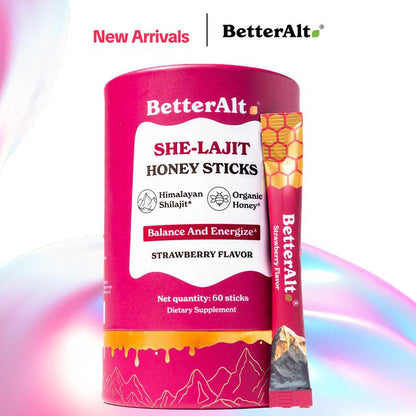 Women’s Multi-Mineral Honey Sticks 🍓 Shilajit, Shatavari & Saffron | Hormonal Balance & Energy | 30 Pack