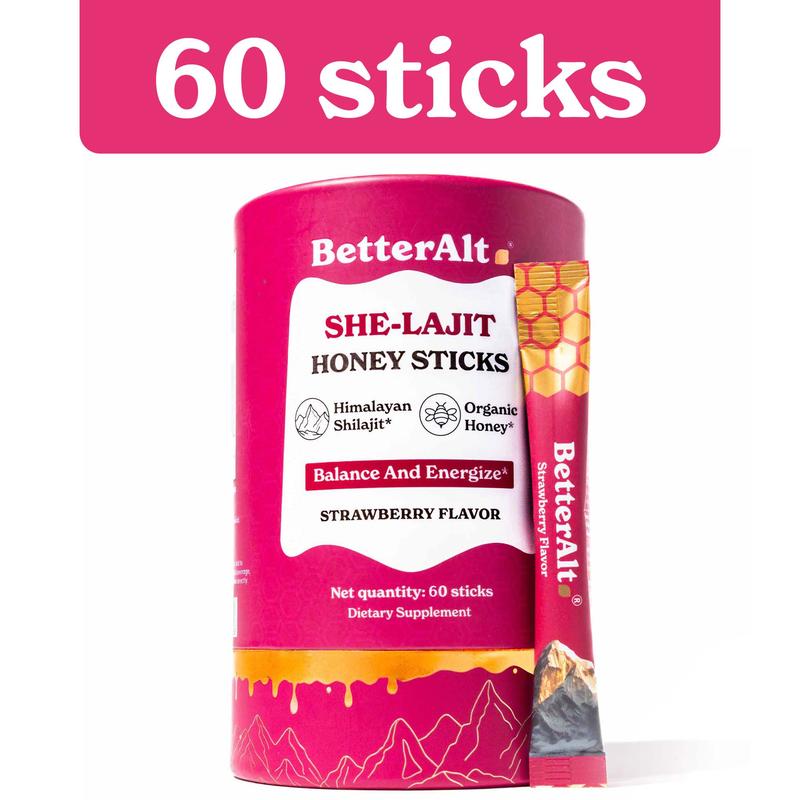 Women’s Multi-Mineral Honey Sticks 🍓 Shilajit, Shatavari & Saffron | Hormonal Balance & Energy | 30 Pack
