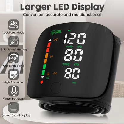 📢Last Day 49% OFF🔥[2025 Upgraded] Wrist Blood Pressure Monitor Led Display