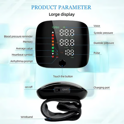 📢Last Day 49% OFF🔥[2025 Upgraded] Wrist Blood Pressure Monitor Led Display