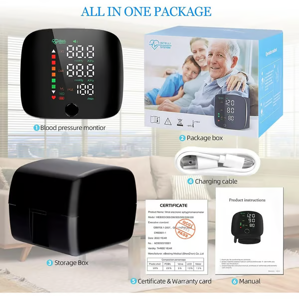 📢Last Day 49% OFF🔥[2025 Upgraded] Wrist Blood Pressure Monitor Led Display