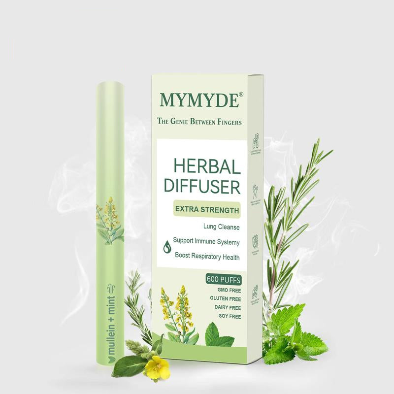 MYMYDE 🌿 Thyme & Mint Extracts | Herbal Diffusion Pen Stick | Lung Detox & Oral Freshening Relaxation Solution