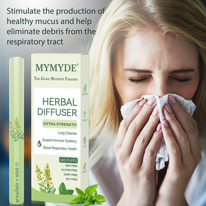 MYMYDE 🌿 Thyme & Mint Extracts | Herbal Diffusion Pen Stick | Lung Detox & Oral Freshening Relaxation Solution