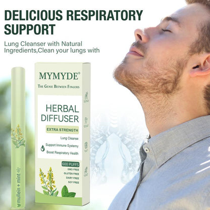 MYMYDE 🌿 Thyme & Mint Extracts | Herbal Diffusion Pen Stick | Lung Detox & Oral Freshening Relaxation Solution