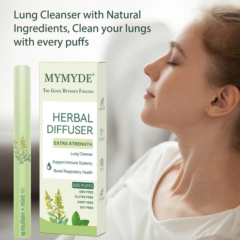 MYMYDE 🌿 Thyme & Mint Extracts | Herbal Diffusion Pen Stick | Lung Detox & Oral Freshening Relaxation Solution