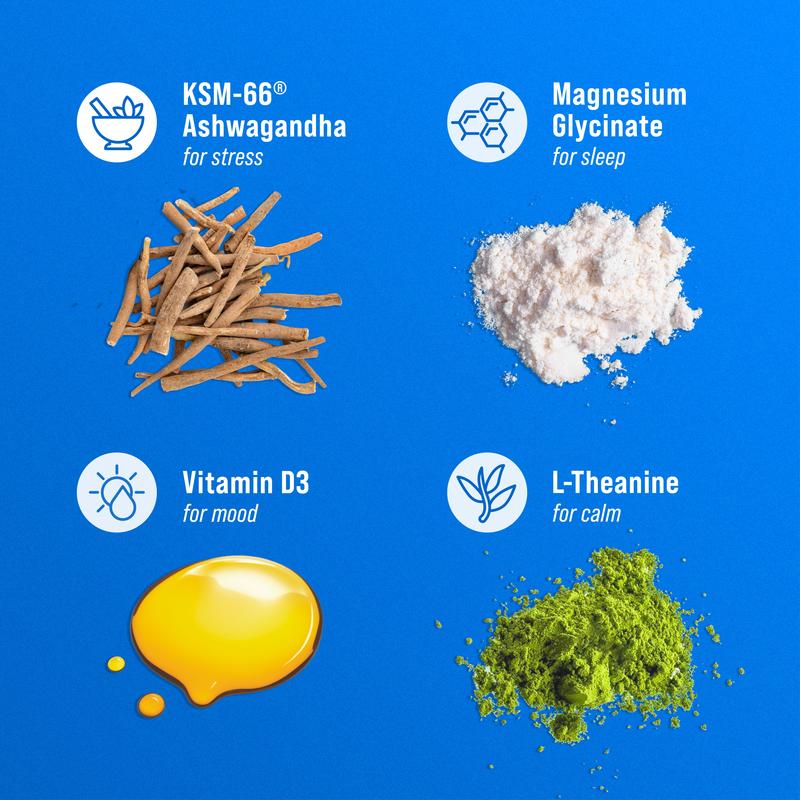 Nello Supercalm 🌿 Calming Drink Mix | With Ashwagandha, Vitamin D3, Magnesium & L-Theanine | Supports Stress Relief, Mood & Sleep | 20 Travel Packets