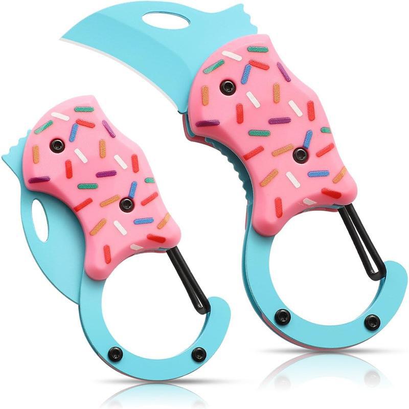 Pink Donut Pocket Knife 🍩 Mini Folding EDC Utility Knife for Everyday Carry – Cute, Sharp & Practical Gift for Women & Men