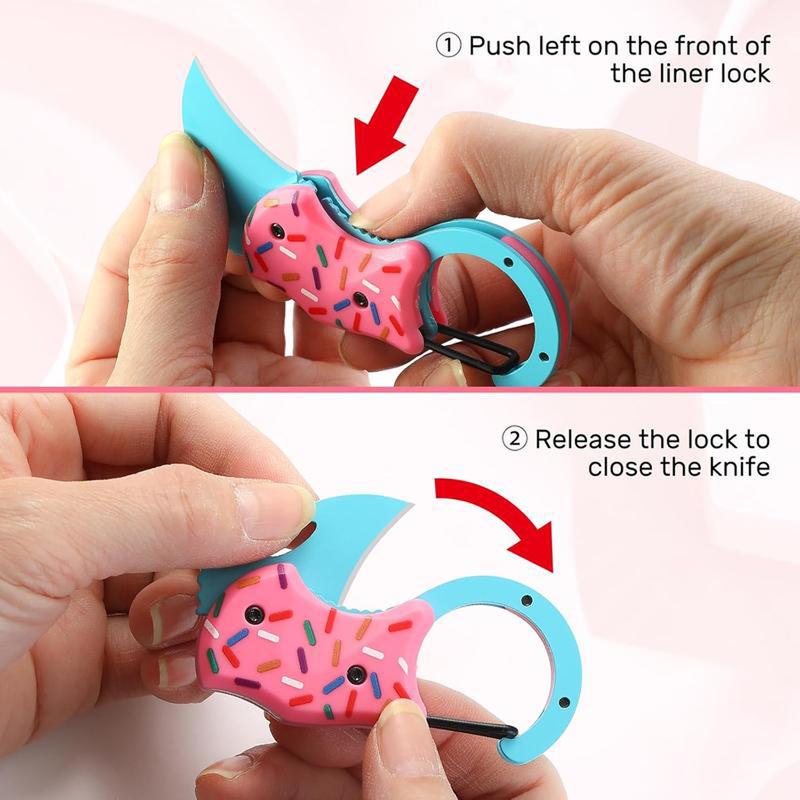 Pink Donut Pocket Knife 🍩 Mini Folding EDC Utility Knife for Everyday Carry – Cute, Sharp & Practical Gift for Women & Men
