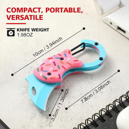 Pink Donut Pocket Knife 🍩 Mini Folding EDC Utility Knife for Everyday Carry – Cute, Sharp & Practical Gift for Women & Men