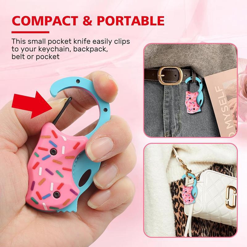 Pink Donut Pocket Knife 🍩 Mini Folding EDC Utility Knife for Everyday Carry – Cute, Sharp & Practical Gift for Women & Men