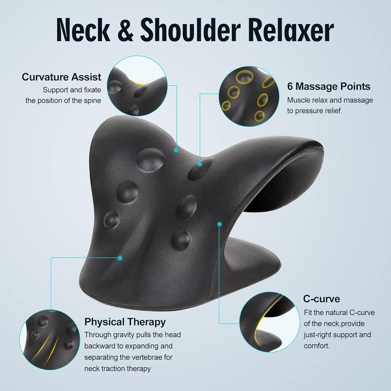 Neck Stretcher,Neck Hump Corrector,Neck and Shoulder Relaxer Cervical Traction Device Pillow for Muscle Relax and TMJ Pain Relief