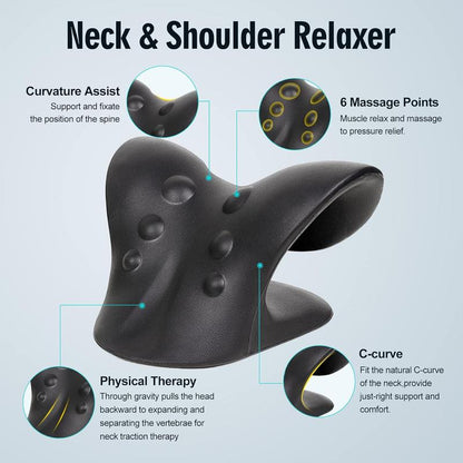 Neck Stretcher,Neck Hump Corrector,Neck and Shoulder Relaxer Cervical Traction Device Pillow for Muscle Relax and TMJ Pain Relief