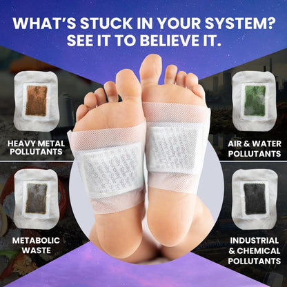 🌙 Sole Serenity Detox Foot Pads – Zeolite & Ashwagandha | Overnight Cleansing, Stress & Pain Relief with Magnesium, GABA, Valerian & Lavender
