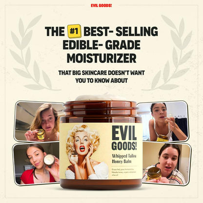 EVIL GOODS Whipped Beef Tallow & Manuka Honey 🐝 Nourishing Face & Body Cream | 100% Natural Hydrating Moisturizer for Soft, Healthy Skin