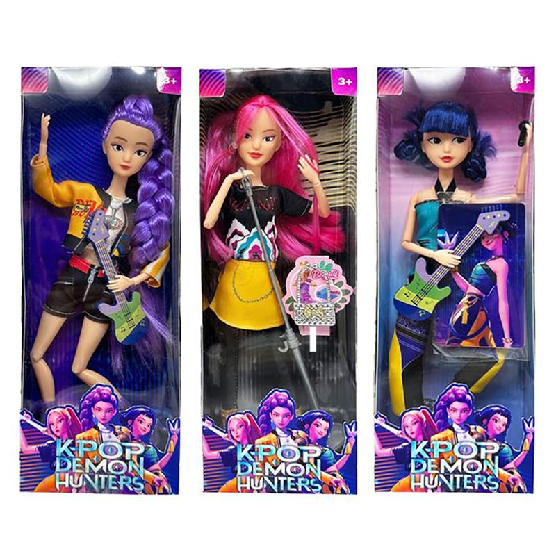 Kpop Demon Hunters Anime Action Figure Doll (11.5") 🖤 12 Movable Joints | Rumi, Mira & Zoey Collectibles | Mystery Box Gift for Fans, Desk Display & Festivals