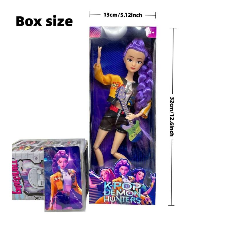 Kpop Demon Hunters Anime Action Figure Doll (11.5") 🖤 12 Movable Joints | Rumi, Mira & Zoey Collectibles | Mystery Box Gift for Fans, Desk Display & Festivals