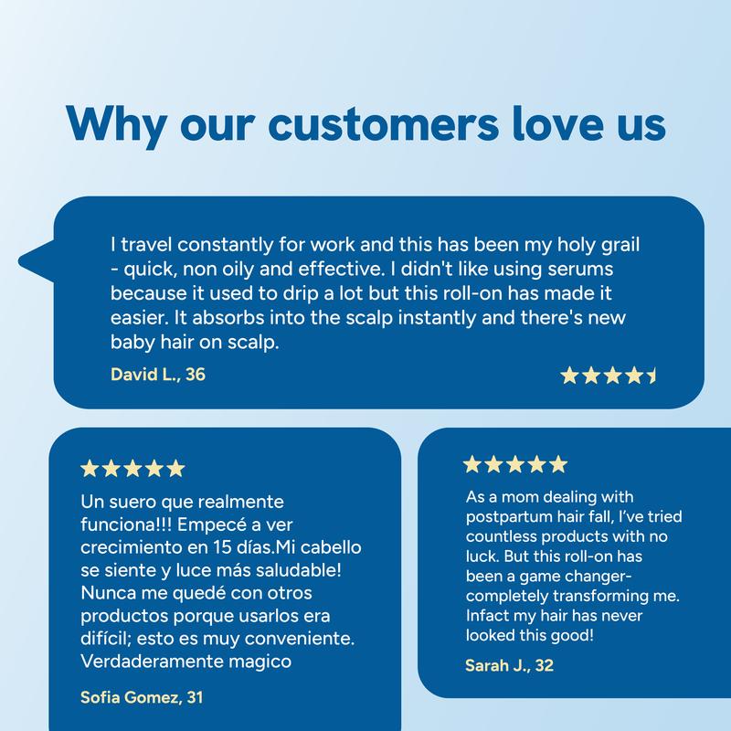 Hair Growth Serum 🚀 | 3% Rosemary & DHT Blocker | Non-Oily Roll-On 💧