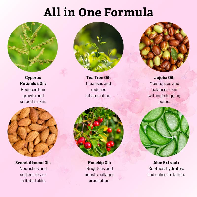 Caramela Beauty Cyperus Rotundus Oil for Natural Permanent Hair Reduction