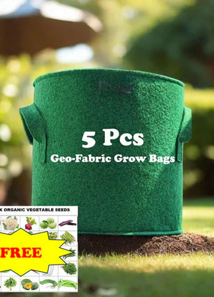 Geo-Grow™ -Geofabric Grow Bags for Planting - 5pcs Combo |🔥Free 100 Vegetable Seeds Mix Variety🔥