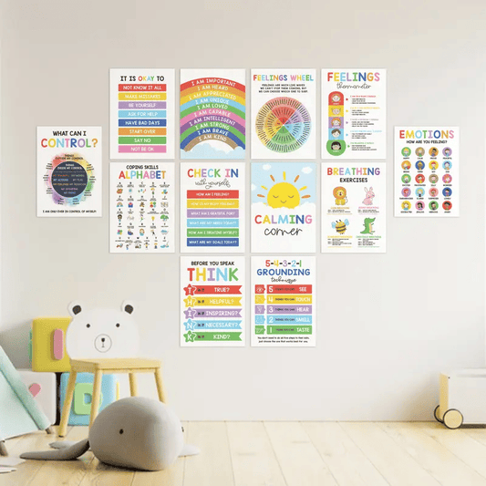 ✨📚12-Calm Poster Set – Teach Emotions & Self-Regulation in Any Classroom or Therapy Space🌈