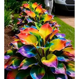 Rainbow Foliage Hosta-Style Calathea SEEDS for Decorative Perennial Shade Gardens