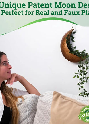 Hanging Moon Planter - Moms Day Gifts for Women - Moon Room Decor - Unique Planters for Succulents,Air Plant, Cactus, Artificial Plants- Plant Lover Gifts - Boho,Hippie, Witchy, Birthdays Gifts