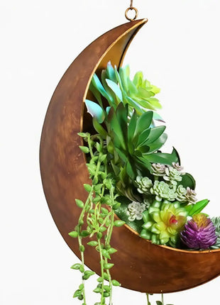 Hanging Moon Planter - Moms Day Gifts for Women - Moon Room Decor - Unique Planters for Succulents,Air Plant, Cactus, Artificial Plants- Plant Lover Gifts - Boho,Hippie, Witchy, Birthdays Gifts