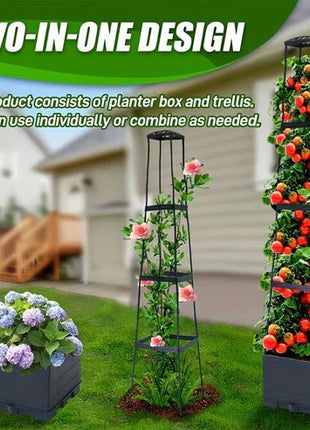 Garden Raised Bed Planter Boxes with Trellis