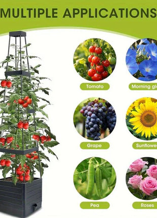 Garden Raised Bed Planter Boxes with Trellis